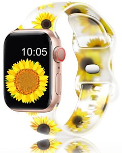 Силиконовый ремешок с принтом для Apple Watch Band Sunflower 42mm 44mm 45mm 49mm